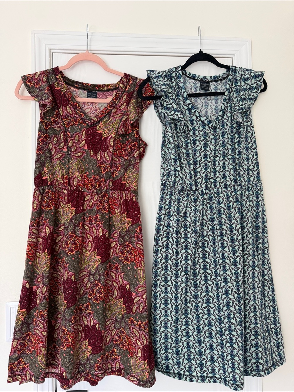 Faded Glory V-Neck Dresses with Flutter Sleeves.
